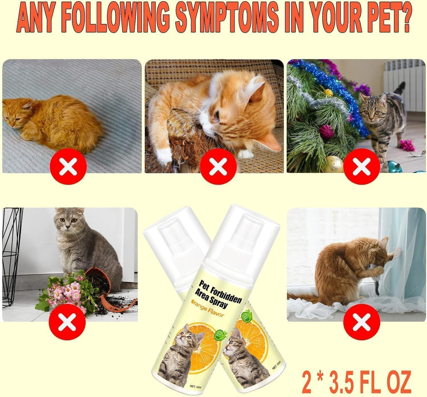 Cat Deterrent Spray – Anti-Scratch Cat Spray 100% Natural, Plant-Based Formula to Stop Scratching