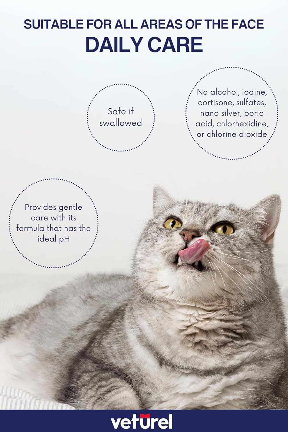 Natural Feline Facial Care - Cat Tear Stains Remover - Cat Acne - May Help with Cat Chin Acne - Cat Chin Blackheads - Gentle Ear and Eye Care - May Soothe Skin - 3.4 oz.