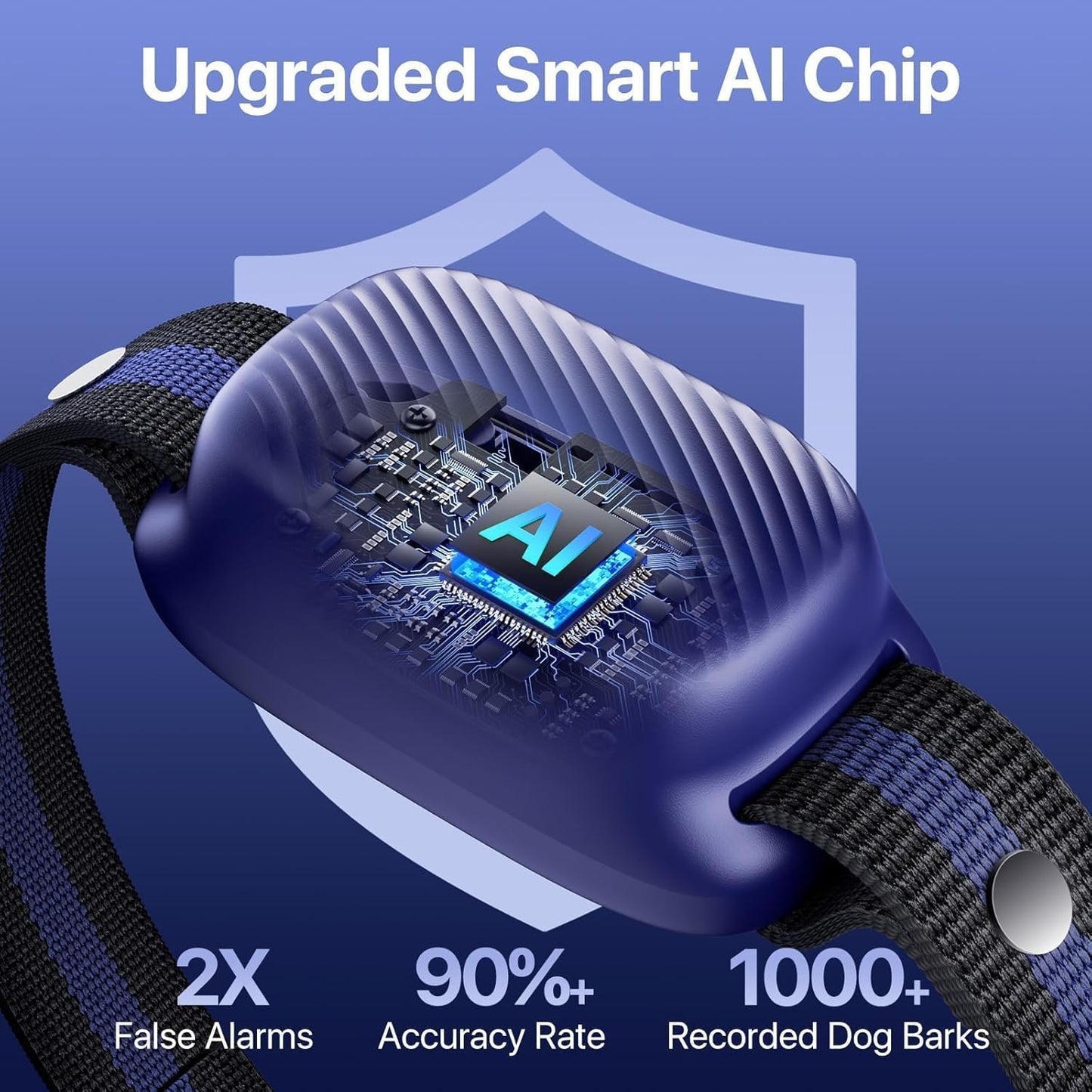 Dog Bark Collar for Large Medium Dogs,Automatic Barking Collar with 3 Training Mode,Rechargeable Anti Bark Collar with 8 Adjustable Sensitivity (Midnight) (Midnight)