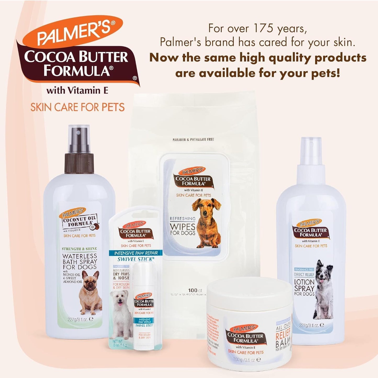 Palmer's for Pets Gentle Refreshing Wipes for Puppies - Coconut Oil Puppy Wipe - Pet Grooming Towelettes for Dogs, 100 Count - 3 Pack