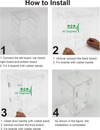 Jumping Spider Enclosure, Spider Terrarium, Acrylic Enclosure Kit, Small Terrarium, Insect Habitat for Spiders, Praying Mantis, Arboreal Tarantula, Bug, Frog, Snail, Lizard and Small Reptiles