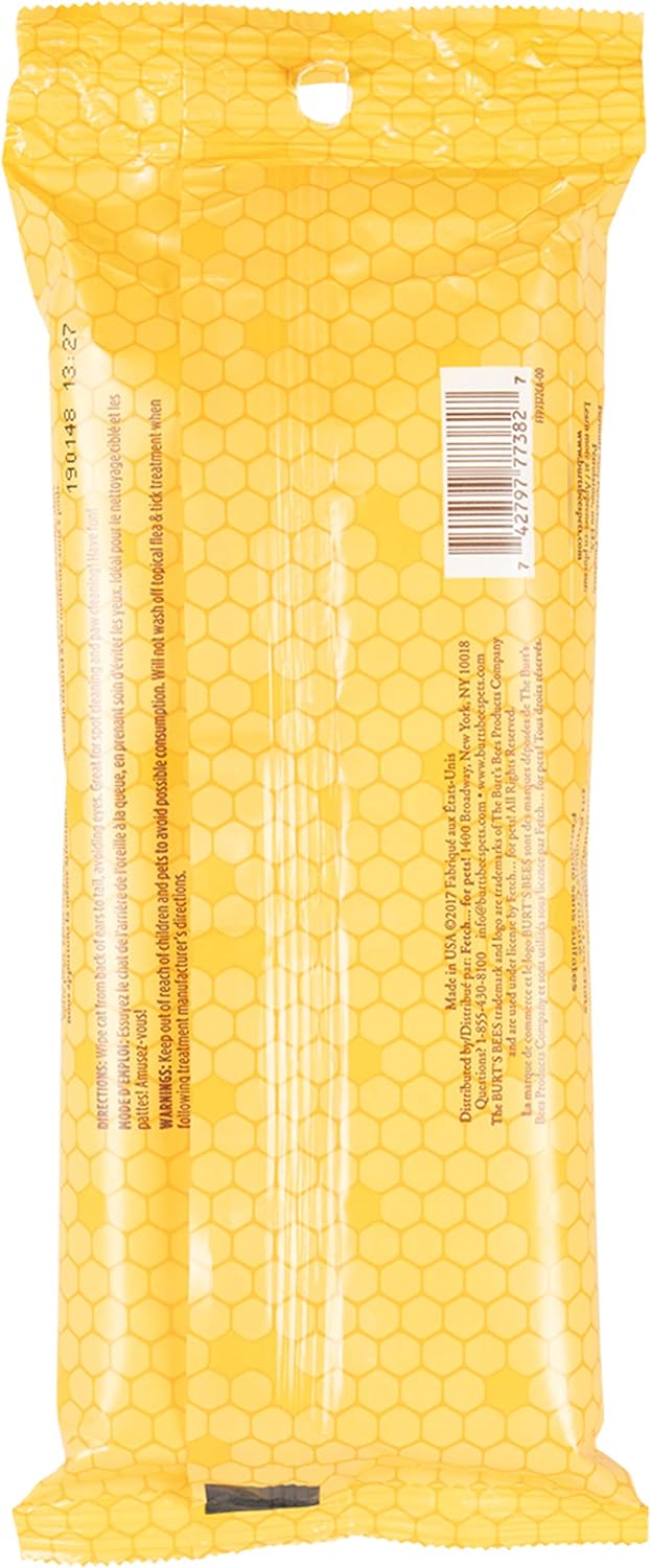Burt's Bees for Pets For Cats Natural Dander Reducing Wipes | Kitten and Cat Wipes For Grooming, | 50 Count Cat Wipes for Dander Control - 6 Pack (300 Wipes Total)