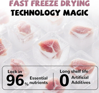 PAWUP Freeze Dried Duck Treats for Dogs, Freeze-Dried Raw Food Topper, High Protein, Gluten&Grain Free, Rawhide Free, 3.8 oz