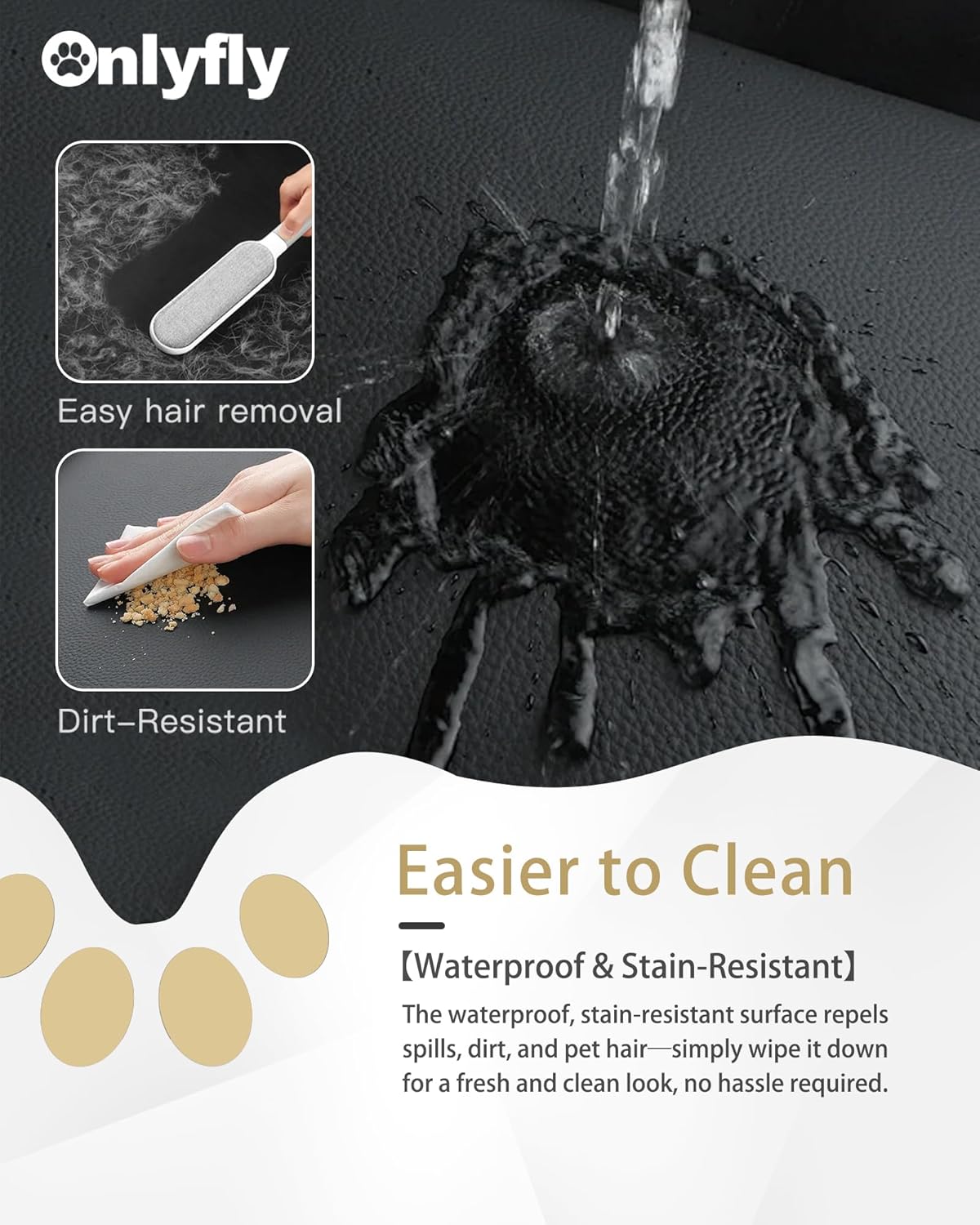 Dog Car Seats for Medium Dogs : Secure & Cushioned Pet Booster for Travel – 2-in-1 Foldable Dog Bed for Front or Back Seat, Waterproof PU Leather, Up to 45 lbs（Black）