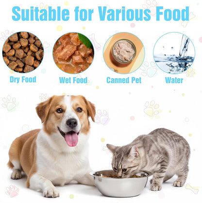 SHENLIU 12 Pcs Stainless Steel Dog and Cat Bowl, 8" Metal Food and Water Dish, Basic Pet Feed Bowl for Large Medium Small Dog, 47 OZ Replacement Bowls for Elevated Stand Kitten Puppy, Dishwasher Safe