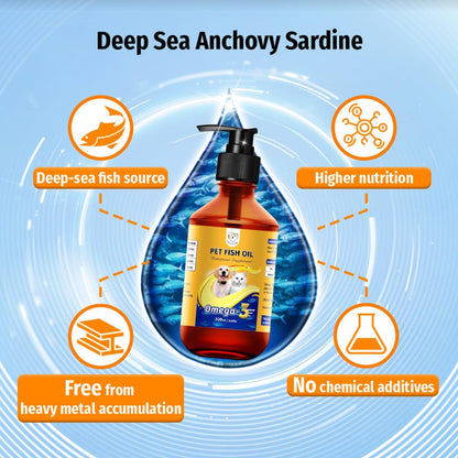 Fish Oil for Dogs, Wild Alaskan Salmon Oil for Dogs & Cats, Fish Oil, Omega 3 EPA DHA, Less Shedding, Promotes Heart, Itching, Healthy Skin and Coat, Joint & Immune Health, 10.15 oz Liquid