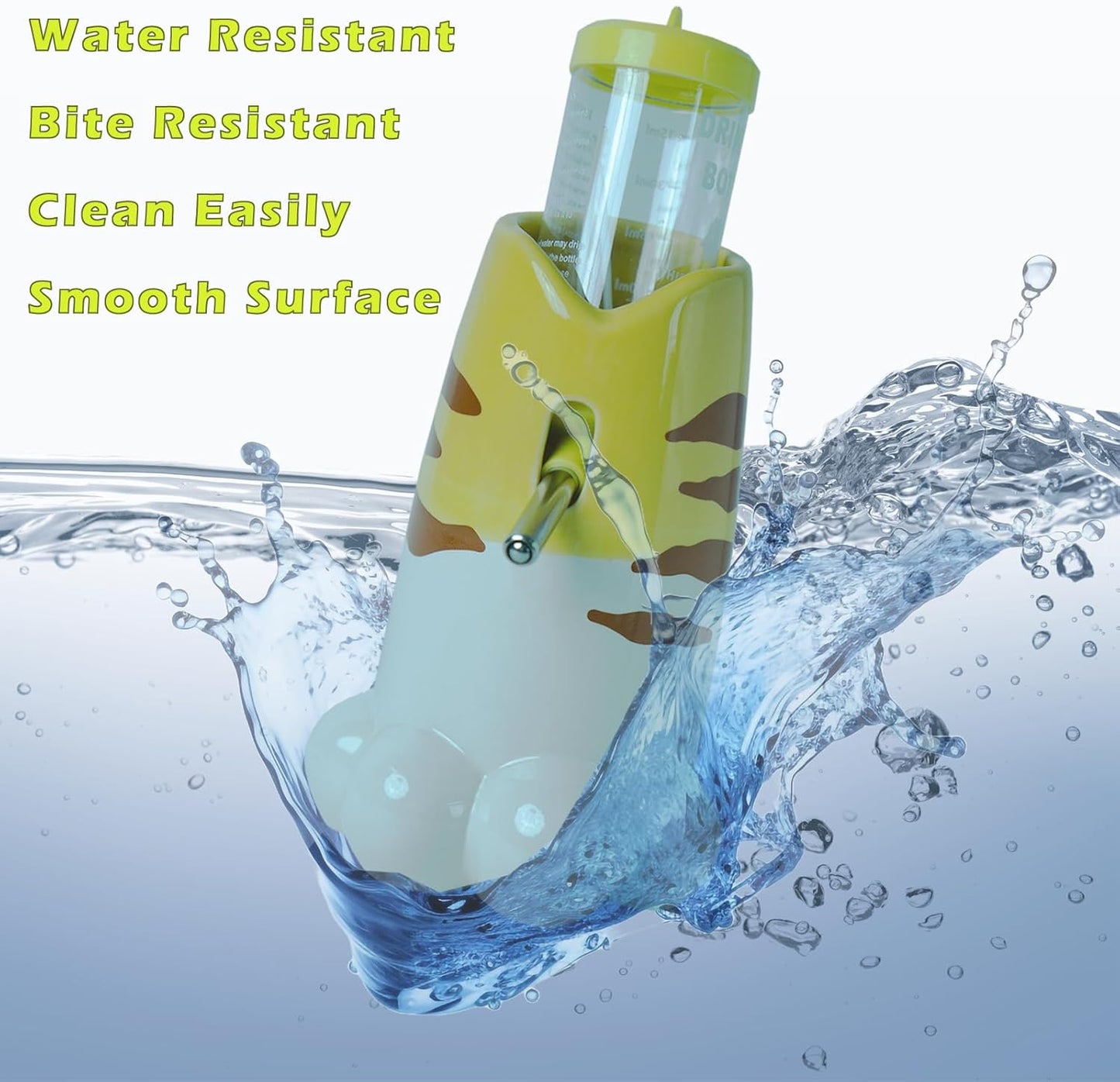 Hamster Water Bottle with Stand, Small Animal Standing Water Dispenser, Ceramic Base, Leak Proof, Auto Dispenser for Hamster Guinea Pig Squirrel Rabbit Hedgehog