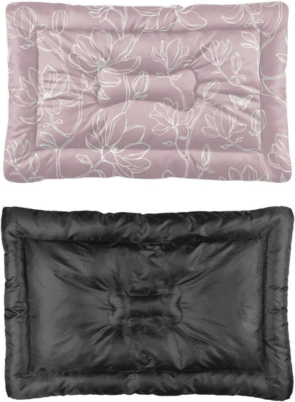 Magnolia Pale Purple Comfy Dog Beds for Medium Dogs Bed Mats for Dogs Washable Dog Pad Crate Cushion Washable Non-Slip Pet Crate Bed Kennel Beds Mat Medium Sized Indoor Outdoor 36X24 Inch