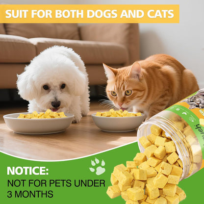 Freeze Dried Pumpkin and Chicken for Dogs and Cats, 100% Pumpkin and Chicken, Natural Treats for Digestion Health, Healthy Food Topper 3.5 oz