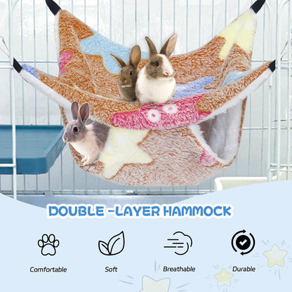 3 Pcs Guinea Pig Hammock, Rat Ferret Hanging Hammock Guinea Pig Accessories for Small Animals Chinchilla Parrot Sugar Glider Ferret Hamster Squirrel (11"×11")