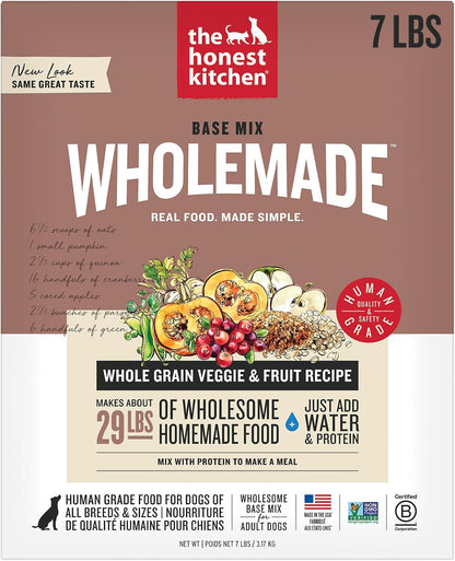 The Honest Kitchen Wholemade™ Dehydrated Whole Grain, Veggie & Fruit Base Mix Dog Food (Just Add Protein), 7 lb Box