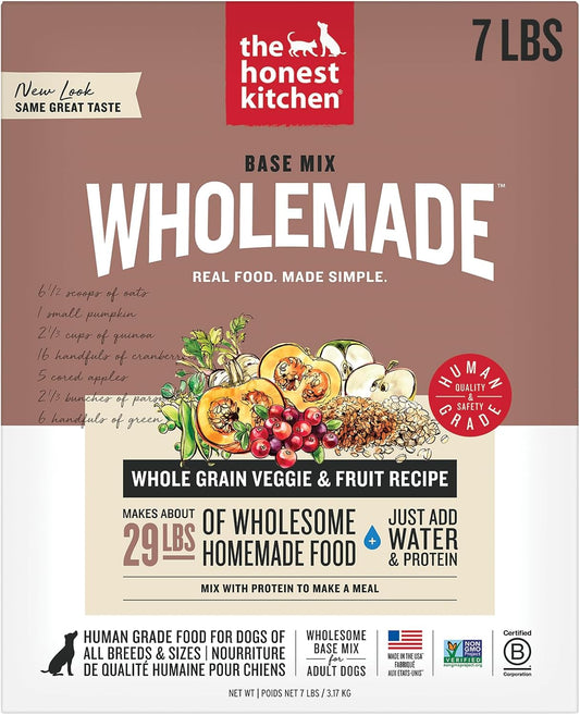 The Honest Kitchen Wholemade™ Dehydrated Whole Grain, Veggie & Fruit Base Mix Dog Food (Just Add Protein), 7 lb Box