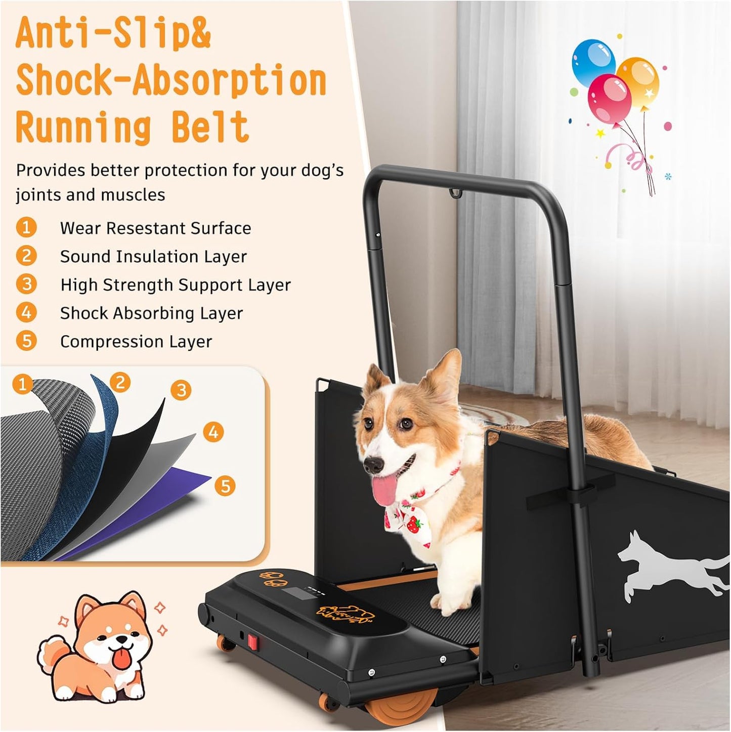 Dog Treadmill for Small & Medium Dogs, Pet Treadmill for Dogs up to 220lbs, Dog Pacer Treadmill for Healthy & Fit Pets - Dog Treadmill Run Walk