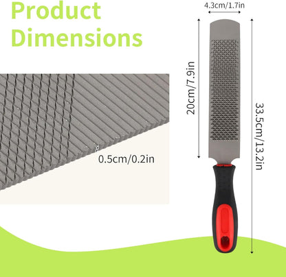 Hoof Rasp for Horse, 14in/33.5cm Steel Goats Sheep Hoof Rasp Double-Sided Rough or Fine Teeth Design Trimmers Farrier Tool Supplies for Horse Donkey Cow Goat Hooves Trimming Smoothing and Grooming
