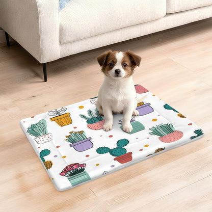 susiyo Funny Elegant Cactus Dog Bed Mat - Super Soft & Warm Pet Pad, 25x18 Inch Machine Washable Mat for Small Medium Dogs, Couch Protector, Crate & Travel Bed Topper