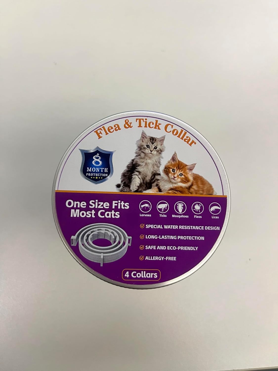 4 Pack Flea & Tick Collar for Cats - 8 Months Long-Lasting Protection and Prevention, Adjustable Cat Flea and Tick Collar