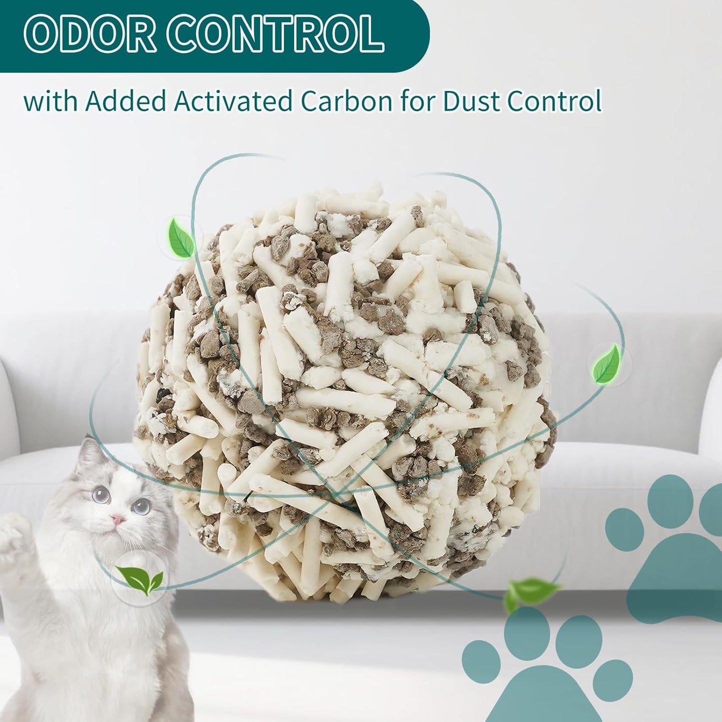 Plant-Based Cat Litter, Odor Control Quick Clumping Tofu Cat Litter, 12 lbs, Low Tracking Dust Control Lightweight Flushable Unscented Natural Kitty Litter