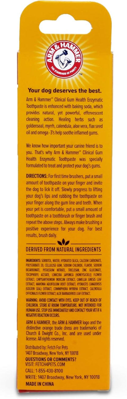 Arm & Hammer for Pets Clinical Care Enzymatic Toothpaste for Dogs | Soothes Inflamed Gums | Dog Toothpaste Enzymatic, Chicken Flavor, 2.5 Oz | Arm and Hammer Toothpaste for Dogs, Dog Dental Care