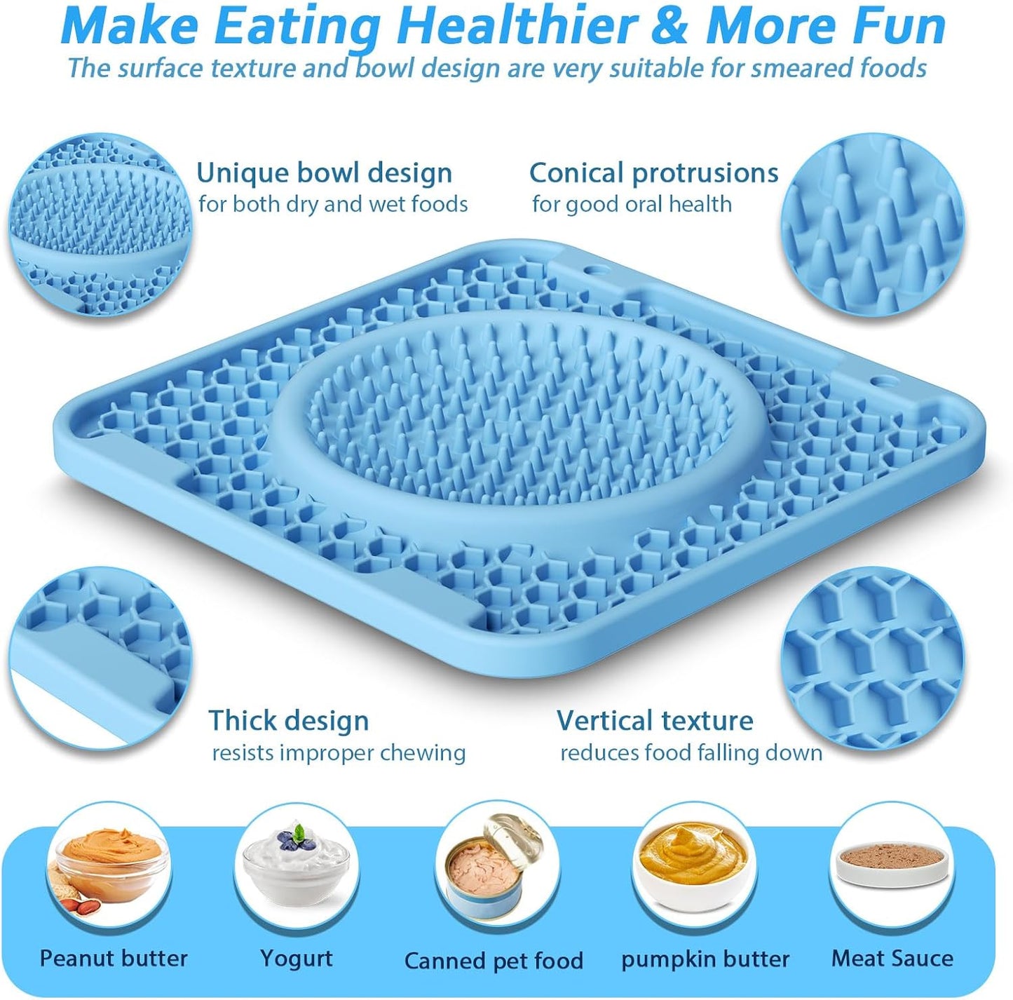 Dog Lick Mats for Large Dogs and Cats,Thicker BPA Free 3 in 1 Lick Mat Crate Training Aid for Puppies,Dog Lick Bowl,Peanut Butter Licking Pads for Dogs Boredom and Anxiety Relief