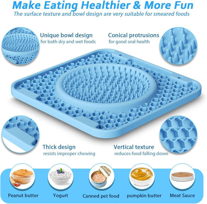 Dog Lick Mats for Large Dogs and Cats,Thicker BPA Free 3 in 1 Lick Mat Crate Training Aid for Puppies,Dog Lick Bowl,Peanut Butter Licking Pads for Dogs Boredom and Anxiety Relief