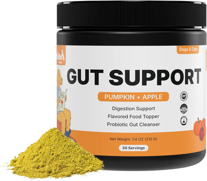 Pumpkin Gut Support for Dogs – Digestive Health Supplement with Natural Fiber & Probiotics, 30 Servings | Kubi Pets (30)