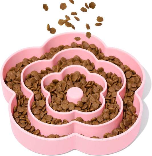 VETRESKA Slow Feeder Dog Bowls, Silicone Dog Puzzle Bowl for Healthy Eating, Puppy Slow Feeder Bowl Anti-Choking, Flower Bowls Ideal for Large Breed/Medium/Small Dogs & Cat