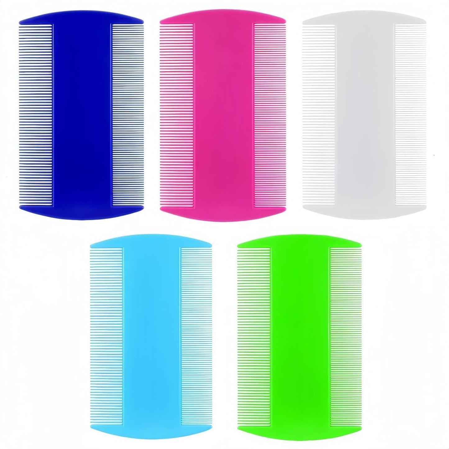 Yumflan Flea Comb, 5 Pack Double Sided Fine Tooth Comb, Pet Grooming Combs Dandruff Removal Combs for Cats Dogs Puppy