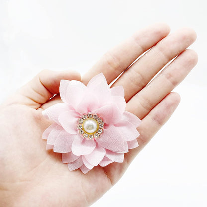 Collar Flowers with Pearl, 20 Pcs Dog Collar Bow Ties Multi-Color Dog Charms Flower for Cat Puppy Grooming Accessories(Small)