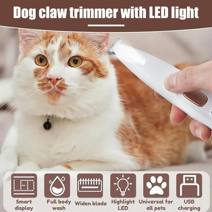 Dog Paw Trimmer with LED Light,Dog Grooming Kit & Pet Micro Precision Trimmer,Safety Electric Clipper,18 mm Widen Blade,35dB Low Noise,Cordless Hair Trimmer for Paws, Ears, Face, Rump(Yellow)