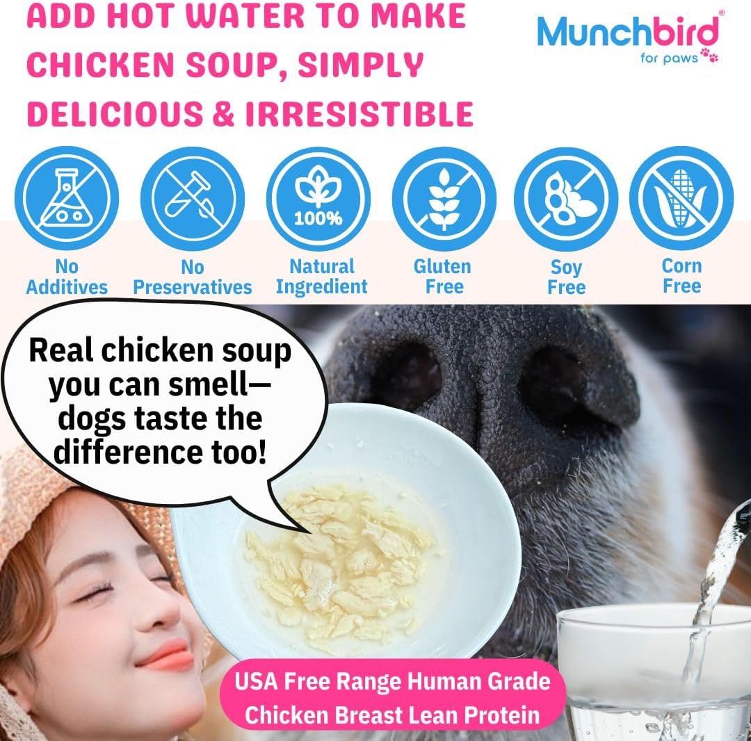 Munchbird Rabbit Ears Freeze Dried Chicken Food Topper for Dogs Bundle