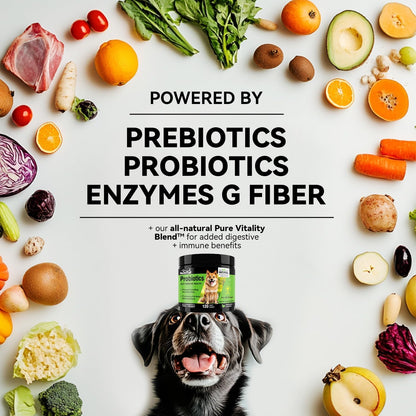 Probiotics for Dogs – Digestive & Immune Support Soft Chews with Prebiotics, Fiber & Enzymes – Relieves Diarrhea, Gas & Itchy Skin – Chicken Flavor Dog Supplement, 120 Chews