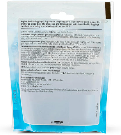 Kaytee Fiesta Healthy Toppings Papaya Bits For All Pet Birds, 2.5-Oz Bag