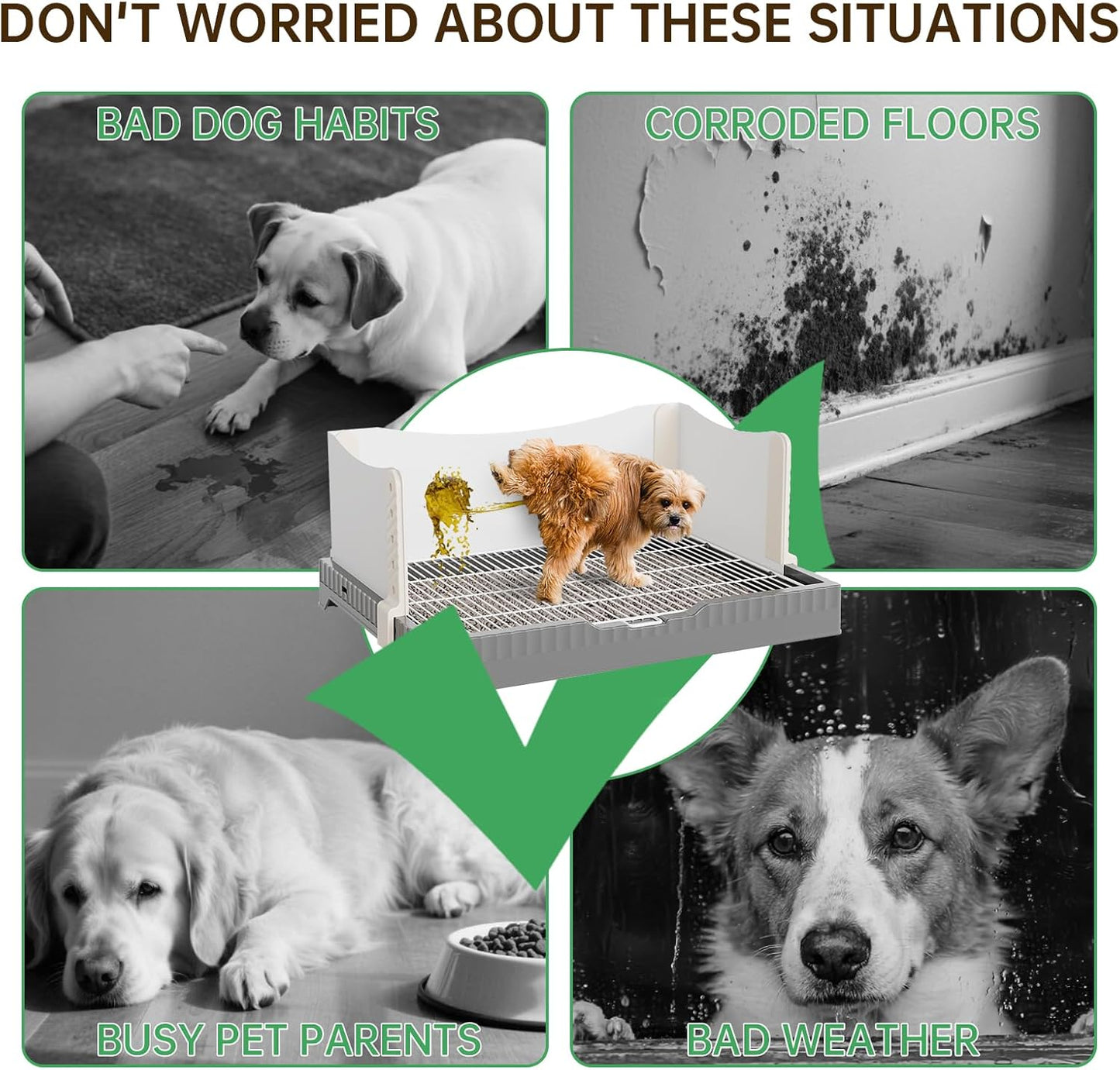 Oneluck Dog Litter Box with High Pee Walls,30" x 22" Indoor Puppy Pee Pad Holder,Protection Wall Every Side for No Leak, Spill, Accident