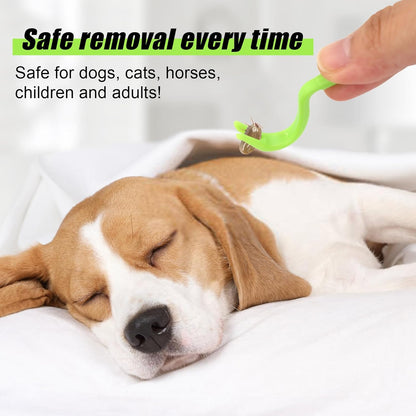 BOXOB 2pcs Tick Removal Tool, 2 Sizes Safe & Easy Plastic Remover Kit Painless Tick Puller Twister Tweezers for Dogs Cats Horses and Humans