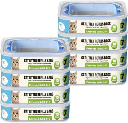 Cat Litter Refills Cartridge Compatible with Your Genie Litter Standard, Plus and XL Cat Litter Pail, 8 Packs