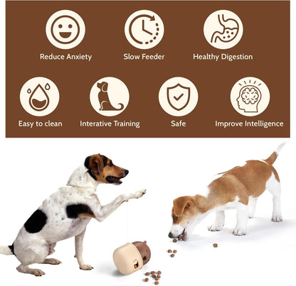 Silicone Dog Slow Feeder Toy - Interactive Puzzle Feeder & Food Dispenser for Small & Large Dogs - Enrichment Toys for Mental Stimulation - Fun Puppy Chew Toys & Cat Treat Dispenser to Keep Pets Busy