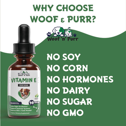 Vitamin E for Dogs - Vitamin E Dog - Vitamin E for Dog - Dog Vitamins E - Vitamin E Canine - Vitamin E Supplement for Dogs - Vitamin E Oil Dog - Dog Vitamins - Dog Immune Support - 1 fl oz