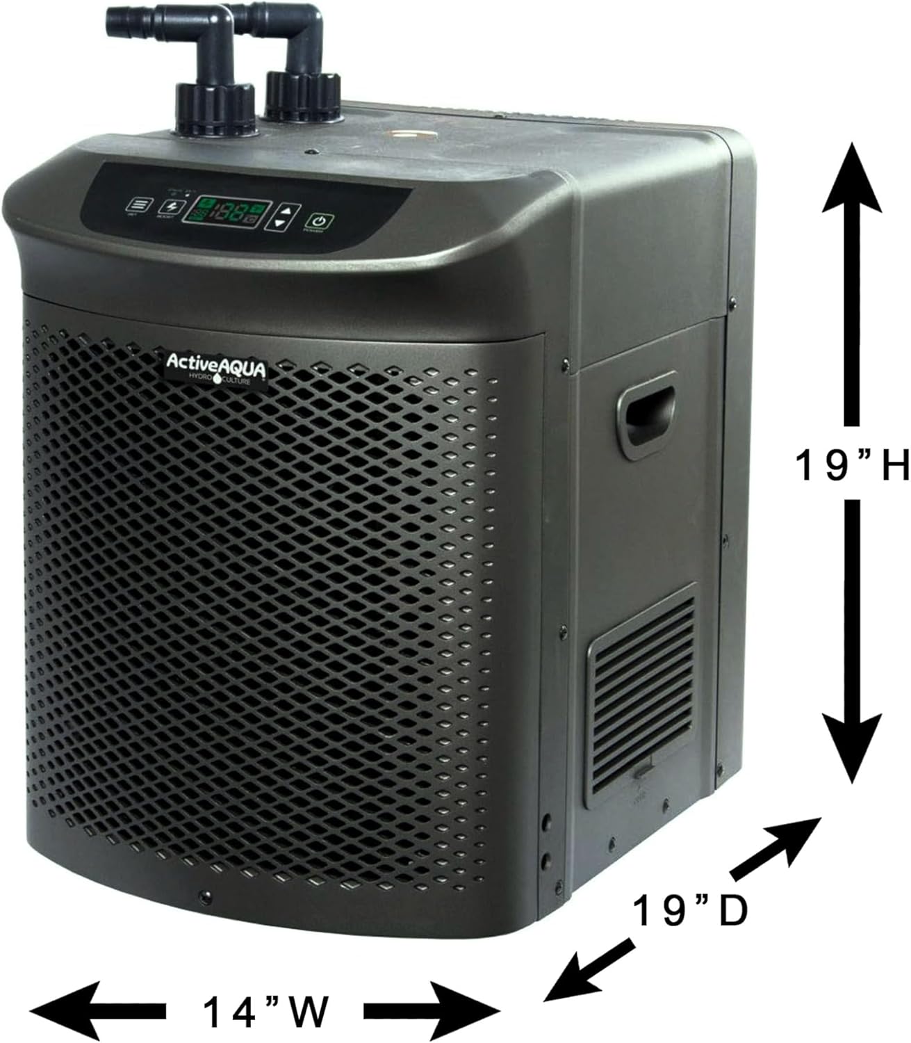 Active Aqua AACH50HP Water Chiller for Aquarium, Hydroponics, Bathtub – 0.5 HP, Fast Cooling, 90-172 Gallons, Titanium Evaporator – Fittings Included