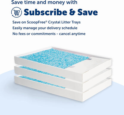 PetSafe ScoopFree Crystal Pro Legacy Self-Cleaning Automatic Litter Box - Uncovered Motion-Sensing Cat Box with Integrated Health Counter - Includes 1 Disposable Crystal Litter Tray
