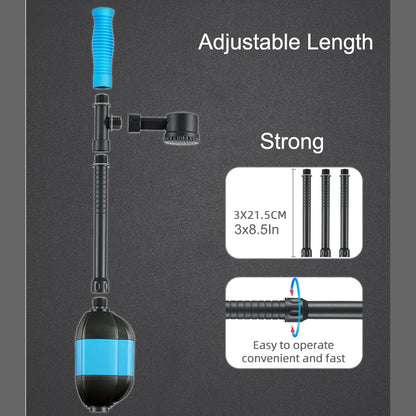 Carefree Fish 30W Electric Aquarium Gravel Cleaner with 6Ft Tubing 6IN1 Automatic Fish Tank Gravel Vacuum Water Changer Wash Sand and Water Circulation (for 20Gal~800Gal Fish Tank) 2.2Lb