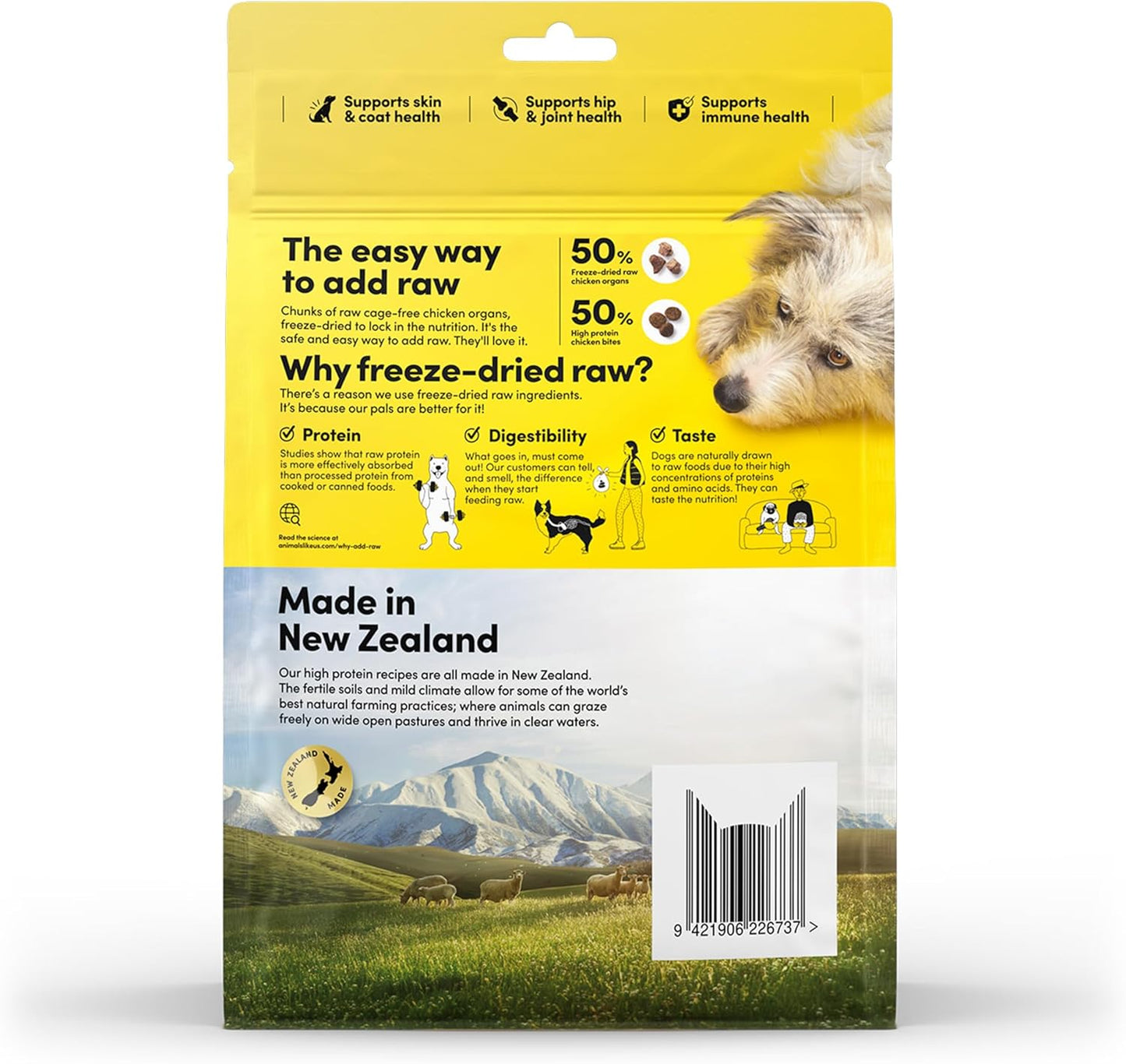 RawMix50 Premium Freeze-Dried Raw Cage-Free Chicken Recipe Dog Food, Protein Rich, Includes Kibble, Non-GMO, No Wheat or Corn, 12 oz