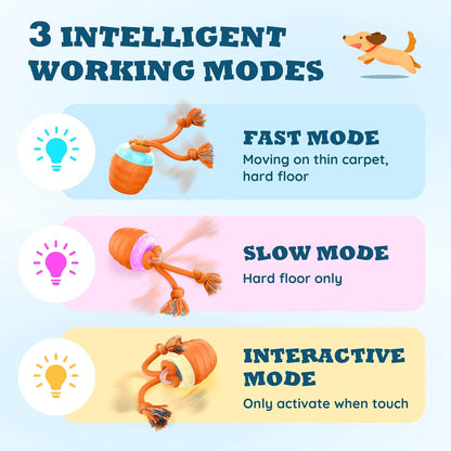 Interactive Dog Ball - 2025 Upgraded Moving Balls for Medium/Large Dogs, Automatic Chase Buddy Dogs Toy Wicked Ball for Boredom, Interactive Dog Toy to Keep Them Busy(Bright Orange)