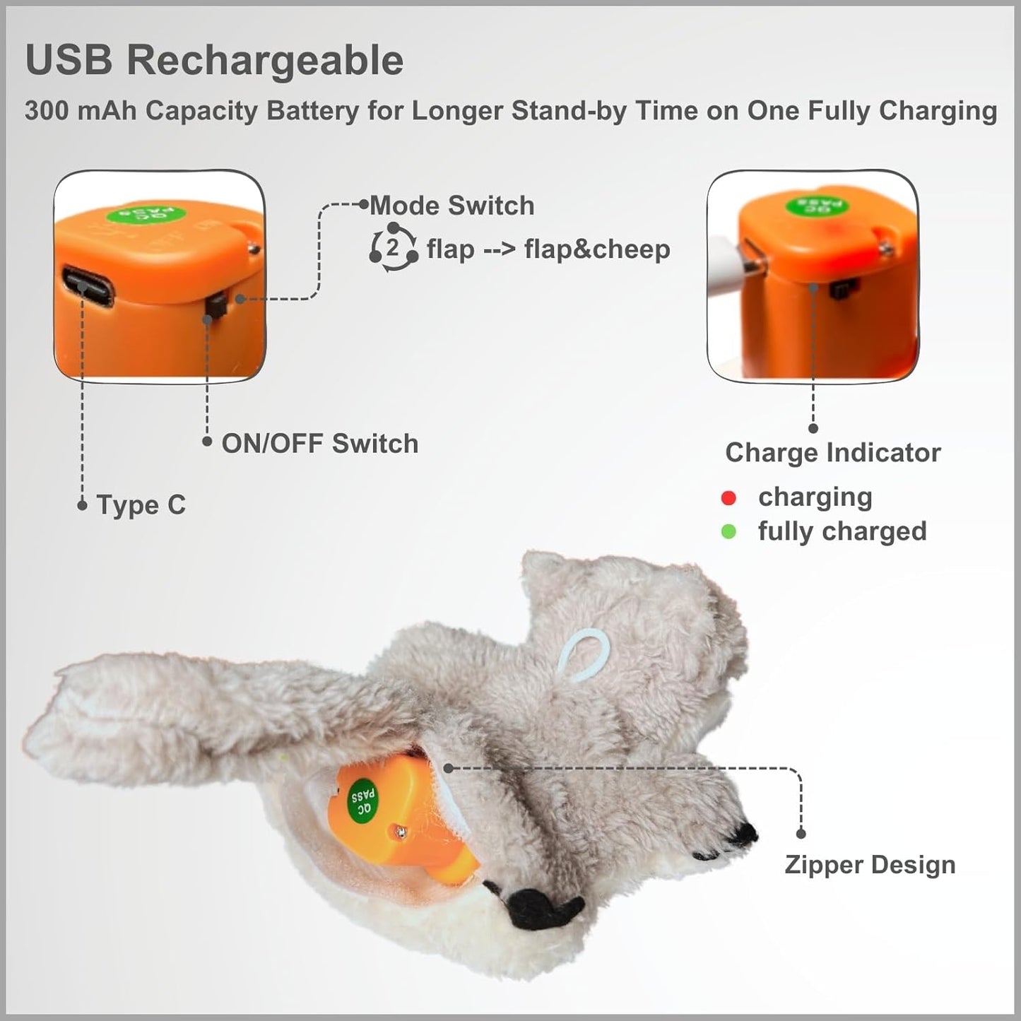 Interactive Flapping Bird Cat Toys and Treat Puzzle Toy for Indoor Cats and Kittens