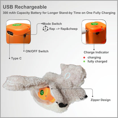 Interactive Flapping Bird Cat Toys and Treat Puzzle Toy for Indoor Cats and Kittens