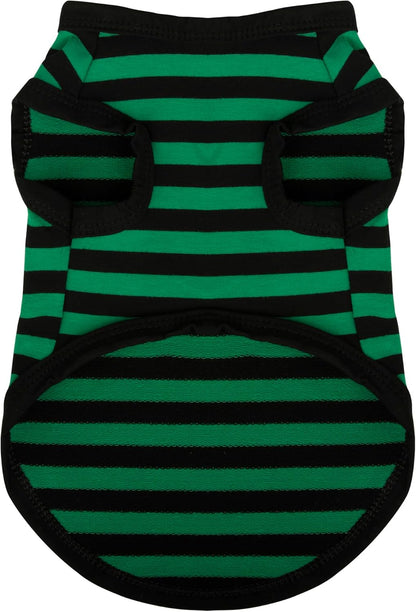 Upgrade Your Pup's Wardrobe: Paiaite Dog Striped Shirt, a Sleeveless Cotton Tank Top for Small and Medium Dogs. Stay Cool and Stylish with This Colorful Clothes Essential in Green M