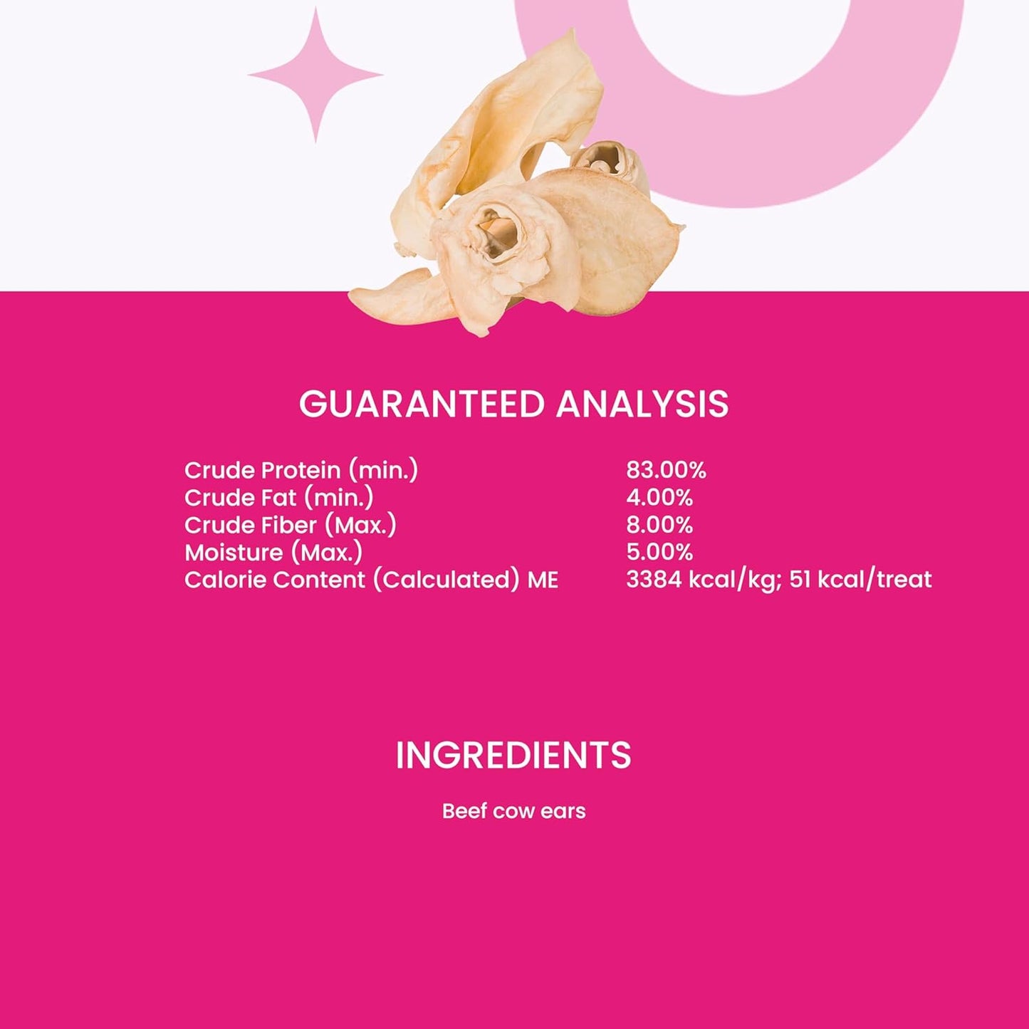 I and love and you Ear Candy Cow Ear Chews - Beef - Rawhide Alternative, Single Ingredient, Free Range Grass Fed Beef, 5ct