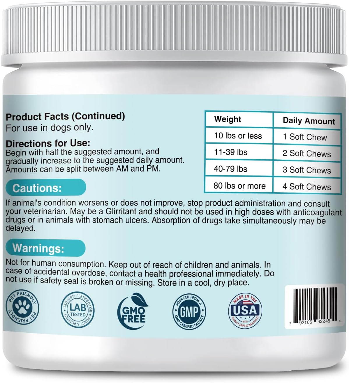 Probiotic Chews for Dogs, Natural Gut Health Support, 120 Soft Chews, Lamb Flavor, 300g