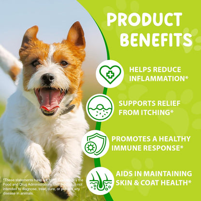 Natural Yeast Treatment for Dogs (2 Pack), Yeast Infection Treatment for Dogs, Supports Healthy Itch Relief, Dog Allergy Relief, Alleviates Itching, Improves Coat & Skin, Dog Herbal Supplement