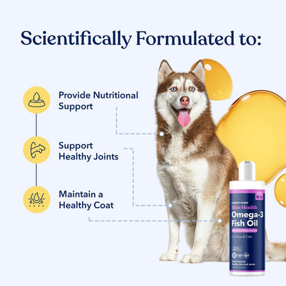 Honest Paws Salmon Oil for Dogs & Cats – Omega 3 Fish Oil Supplement for Skin, Coat, Joint & Heart Health – Natural, Sustainably Sourced Wild Alaskan Salmon, 16 oz
