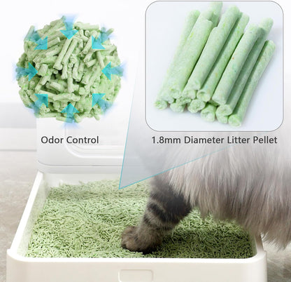 Tofu Cat Litter - Strong Clumping, Ultra Absorbent, Odor Control, Flushable, Low Tracking, Low Dust Tofu Litter Pellets 2 Packs/12LB (Green Tea)